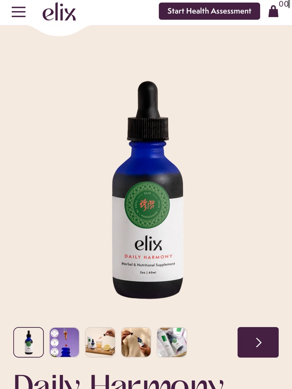 elix Daily Harmony  - herbal & Nutritional supplement 2 oz 60 ml